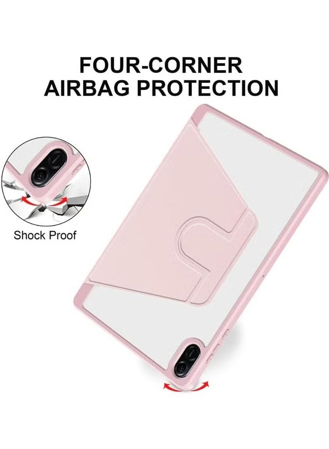 dida-cosmos Clear Back Case Compatible with Honor Pad X8a 11-inch 2024, 360 Degree Swivel Stand Flip Smart Cover Auto Sleep/Wake Case For Honor Pad X8a Tablet (Pink) - Image 4